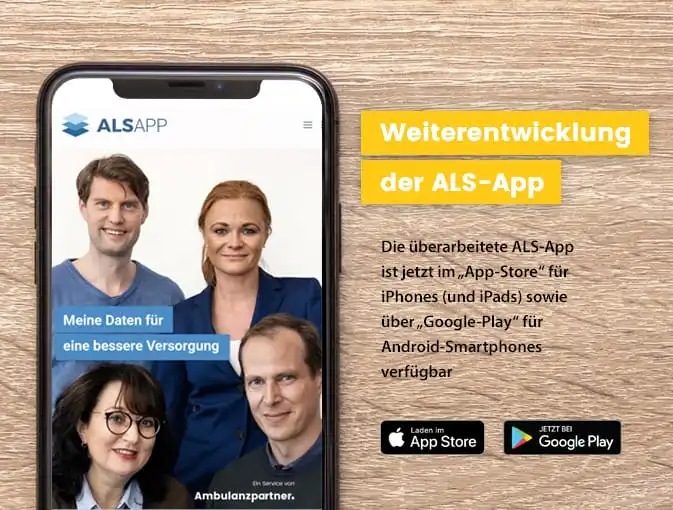 Weiterentwicklung der ALS-App: neue Angebote und verbesserte Software