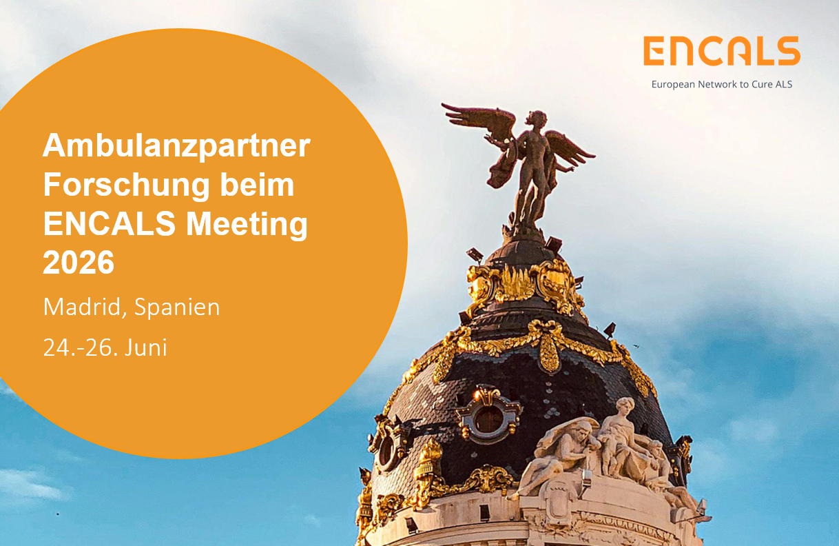 Promotional banner for ENCALS Meeting 2026 in Madrid, Spain (24–26 June), with an orange circle and the ENCALS logo.