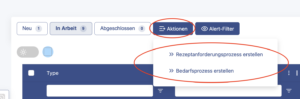 Neuen Versorgungsprozess anlegen